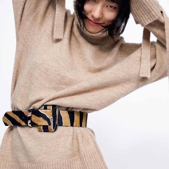 Zara Accessories - ZARA Animal Print Leather Belt